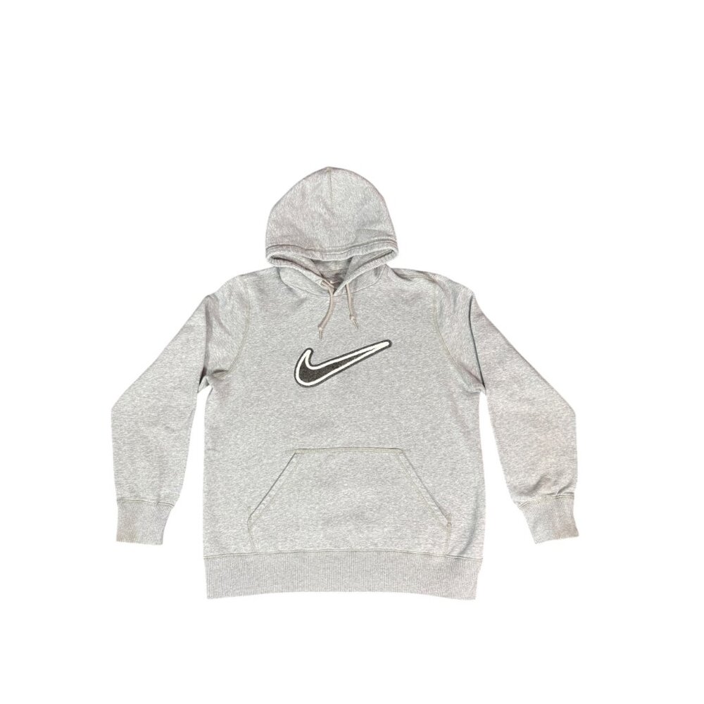 Nike Vintage Hoodie Gray Large Embroidered Center Swoosh Logo